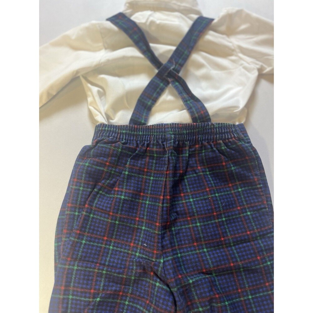 Vintage Great Guy Infant Nutcracker Embroidered Plaid Suspender Outfit USA 18M - Picture 11 of 15